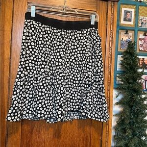 Maeve Black and White Patterned Skirt